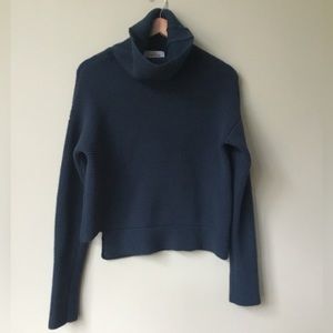 Aritzia Navy Turtleneck Sweater